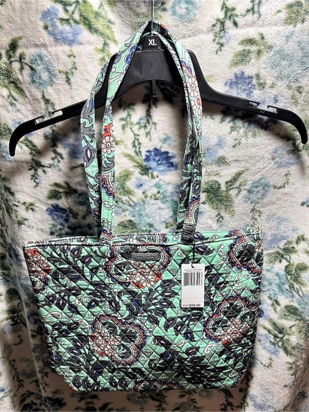 Vera Bradley Essential Tote Bag Paisley Green & Multicolor